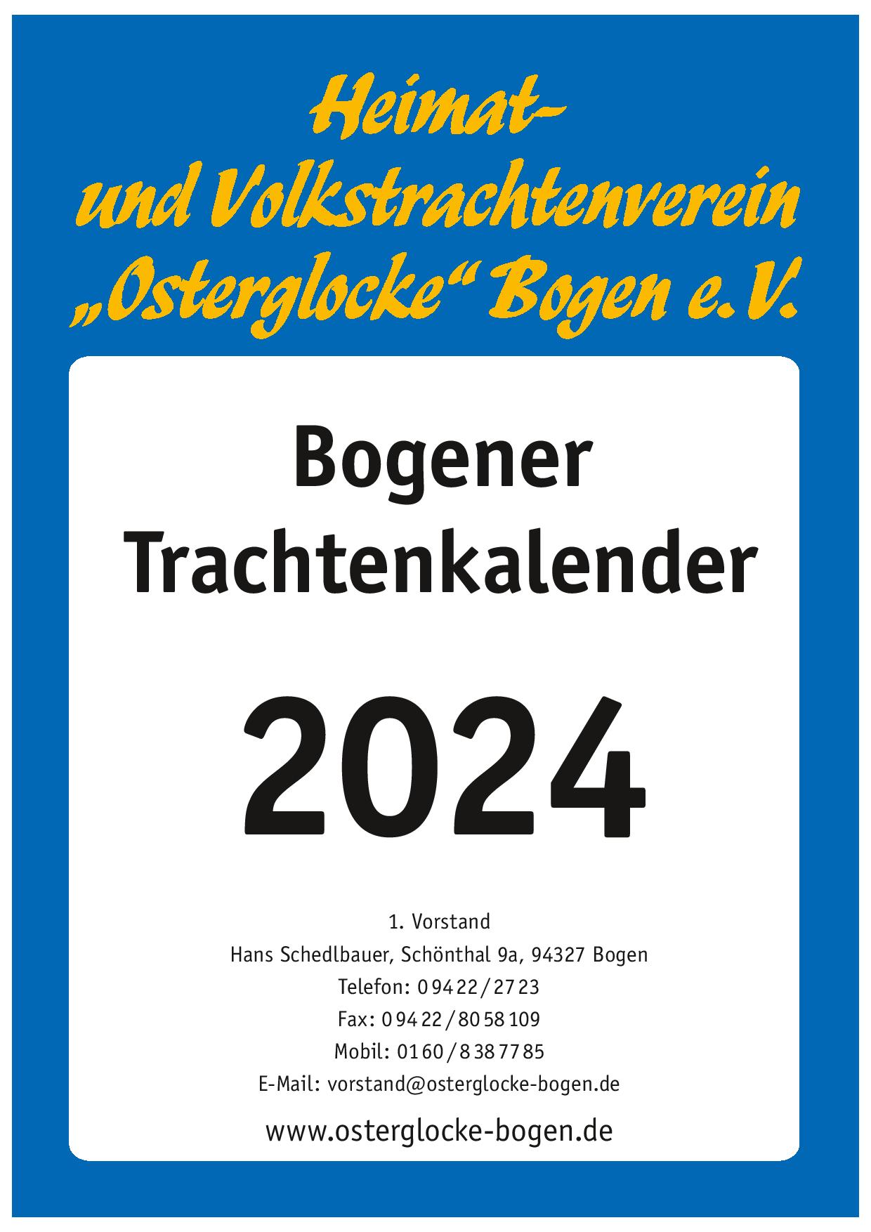 Bogener Trachtenkalender 2024 (Deckblatt)