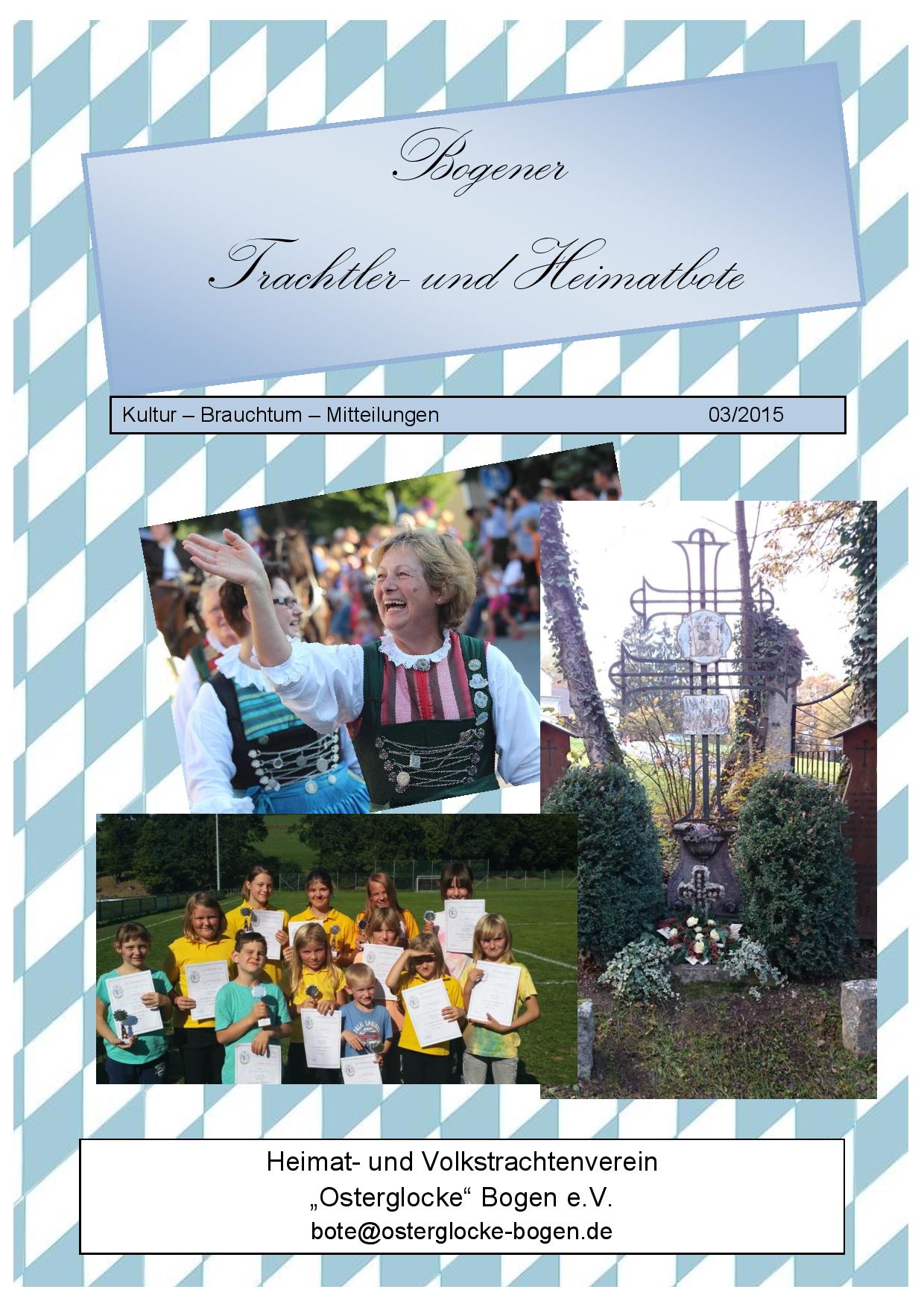 Bogener Trachtler- und Heimatbote 03/2015 (Deckblatt)