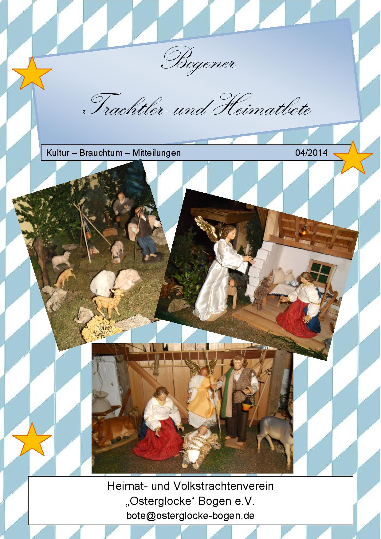 Bogener Trachtler- und Heimatbote 04/2014 (Deckblatt)