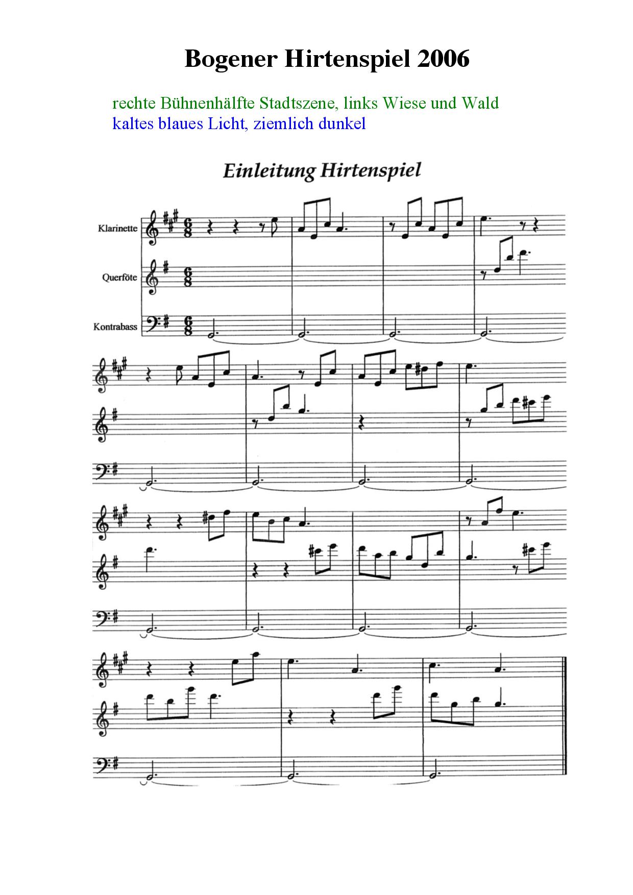 Bogener Hirtenspiel (Deckblatt)